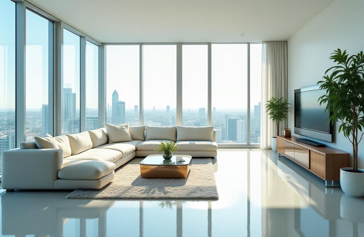 Bright and spotless living room in a Miami apartment